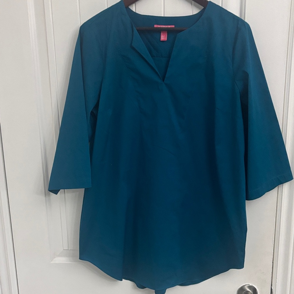 ISAAC MIZRAHI BNWT Teal Women's Tunic Top